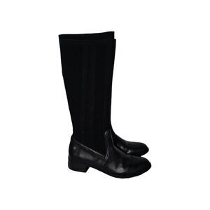 Aetrex Belle Knit‎ Tall Boots Size 38 US 7.5-8 Solid Black Stretch